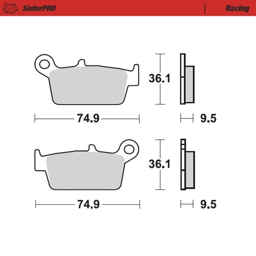 Rear pad Racing series