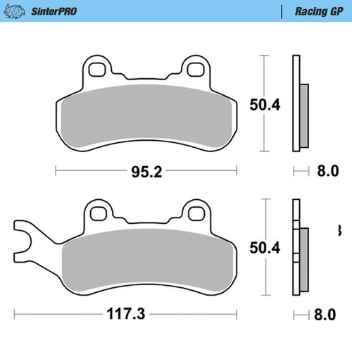 Front pad left Racing GP series | Rear pad Racing GP series