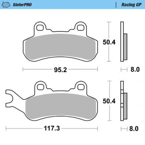 Front pad right Racing GP series | Rear pad right Racing GP series