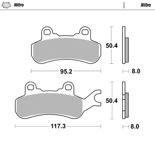 Front pad left Nitro series | Rear pad Nitro series