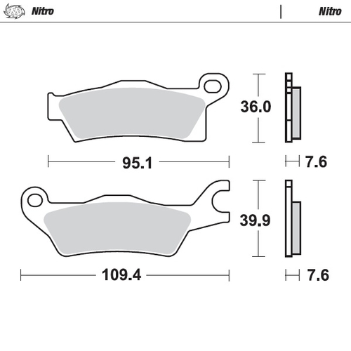Front pad left Nitro series | Front pad right Nitro series | Rear pad Nitro series | Rear pad right Nitro series
