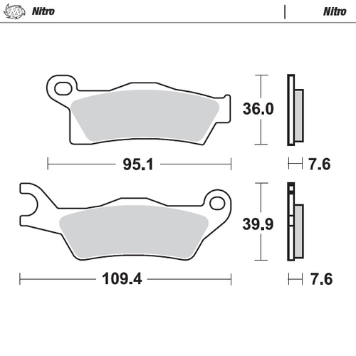 Front pad left Nitro series | Front pad right Nitro series | Rear pad Nitro series | Rear pad right Nitro series