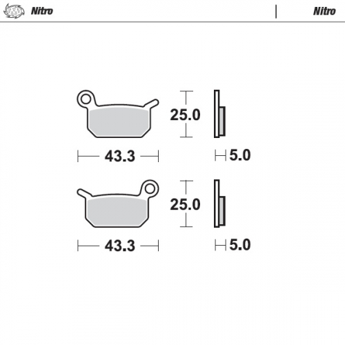 Front pad left Nitro series | Rear pad Nitro series