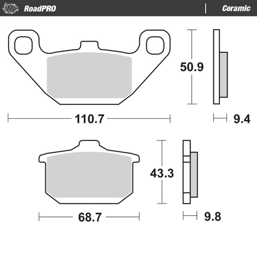 Front pad Ceramic series | Rear pad Ceramic series