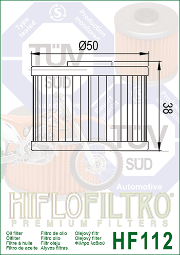 HF112 FILTRO OLIO XR+XL+KX+KXF45006>+GAS