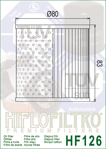 HF126 FILTRO OLIO KAWASAKI Z750 2c./Z900
