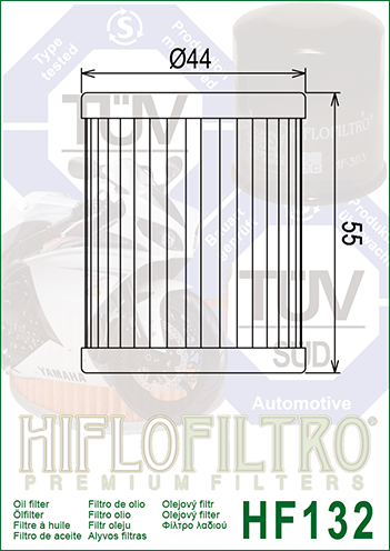 HF132 FILTRO OLIO SUZ.BURG.250>DR125=972