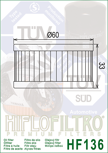 HF136 FILTRO OLIO SUZUKI DR 35090-00