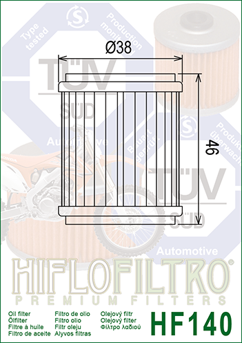 HF140 FILTR O.YAM.WR/YZ 250/450 F 09>=141