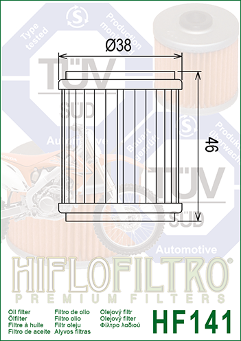HF141 FILTRO OLIO YAM.WR/YZ45003>08=HF140