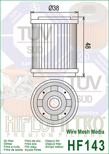 HF143 FILTRO OLIO YAMAHA TT 350/60097>