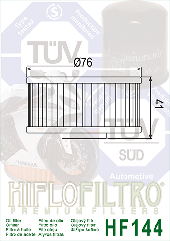 HF144 FILTRO OLIO YAMAHA FZR<91-XJ+XV<91