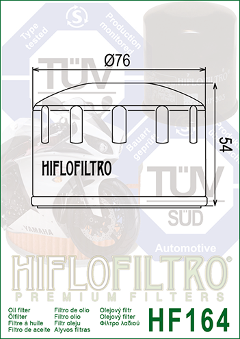HF164 FILTRO OLIO BMW K1200 05>R1200GS04>