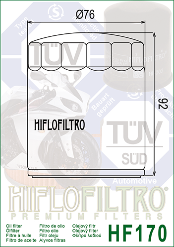 HF170 FILTRO OLIO HARLEY SPORTSTER NERO