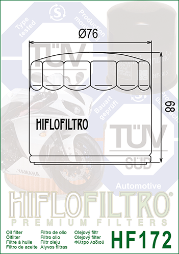 HF172C FILTRO OLIO CROMATO HARLEY <1986 OLD
