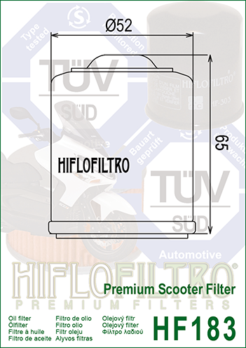 HF183 FILTRO OLIO PIAGGIO ET4+X9+EXAG.00>