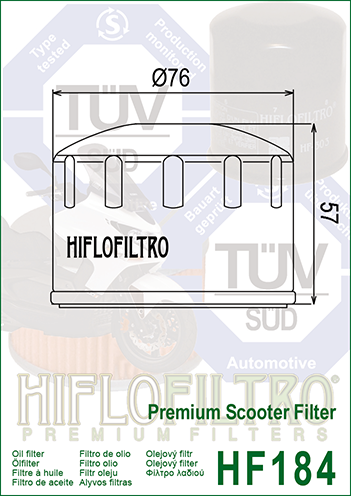 HF184 FILTRO OLIO PIAGGIO X9-APRILIA ATLAN