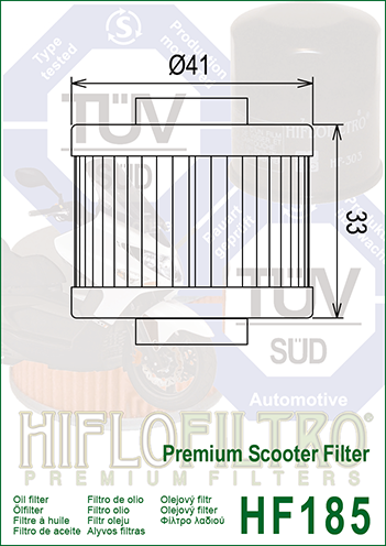 HF185 FILTRO OLIO APRILIA LEONARDO+SCARAB.