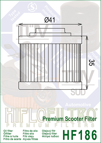 HF186 FILTRO OLIO APRILIA SCARABEO 07-10