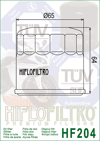 HF204 FILTRO OLIO HONDA CBR>01-ZX12=951