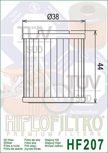 HF207 FILTRO OLIO HIFLO RMZ 4T+KXF 4T.04>