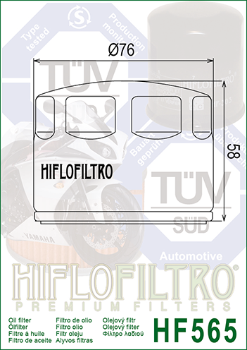 HF565 FILTRO OLIO APRILIA 750SHIVER/DORSO.