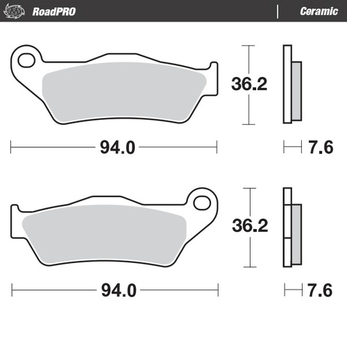 Front pad Ceramic series | Front pad right Ceramic series | Rear pad Ceramic series