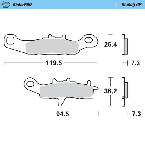 093912 PASTIGLIE FRENO M.M ANT. KX80>100