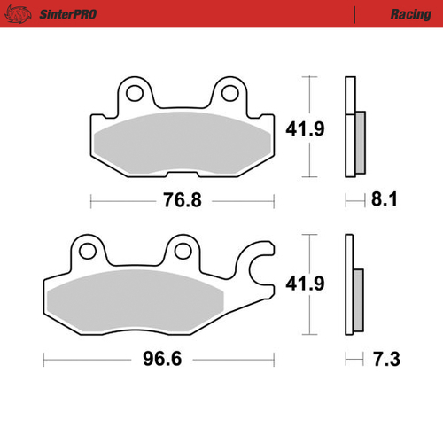 Rear pad Racing series
