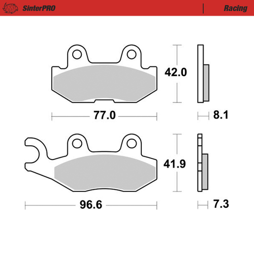 Rear pad right Racing series