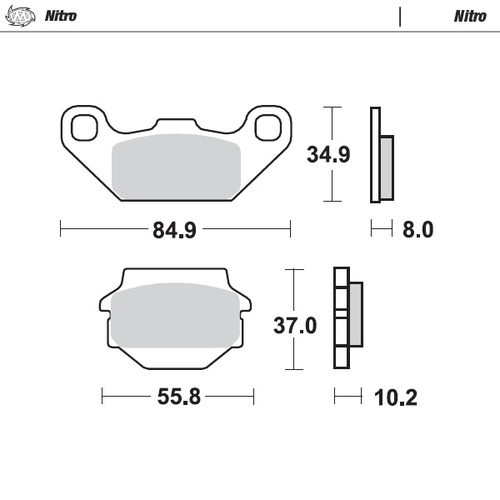 Front pad left Nitro series | Front pad right Nitro series