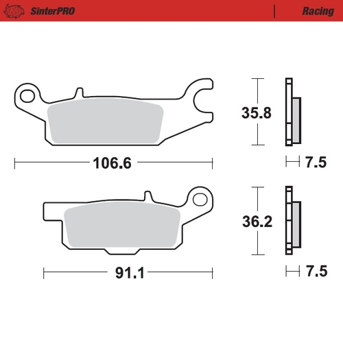 Front pad left Racing series