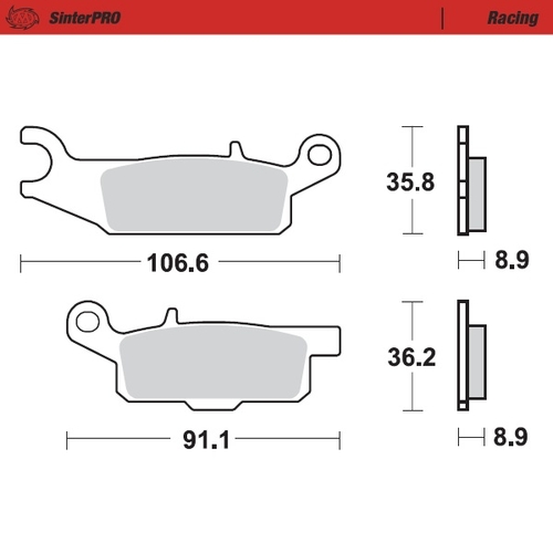 Rear pad Racing series