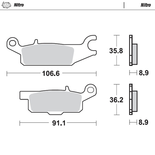 Rear pad right Nitro series