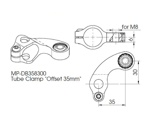 MP-DB358300 COLLARE AMM.STERZO OFFSET 35mm