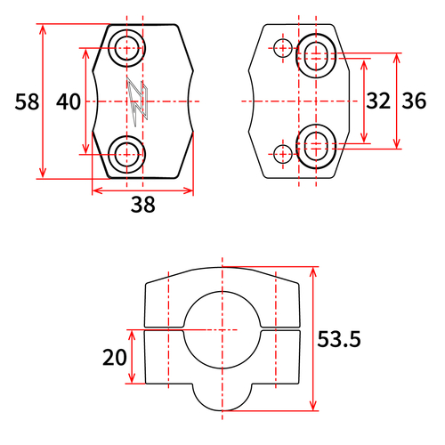 ZE32-1200 ADATTATORE UX3 DA 22>28 H.20mm 2pz.