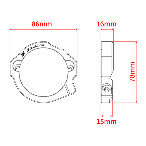 ZE52-2786 ZETA Exhaust Flange Guard KTM?HQV?GASGAS 2st Blue