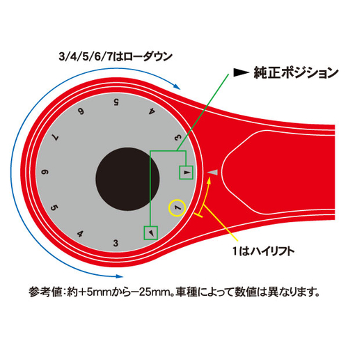 ZE56-01032 LEVER.RED REG.+5/-25mm CRF250R 14-17