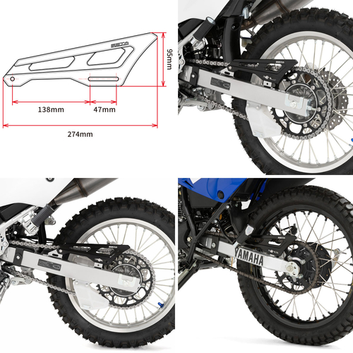 ZE81-2004 ZETA Heel Guard DRZ400S/SM, KLX125/150, XTZ125 Black