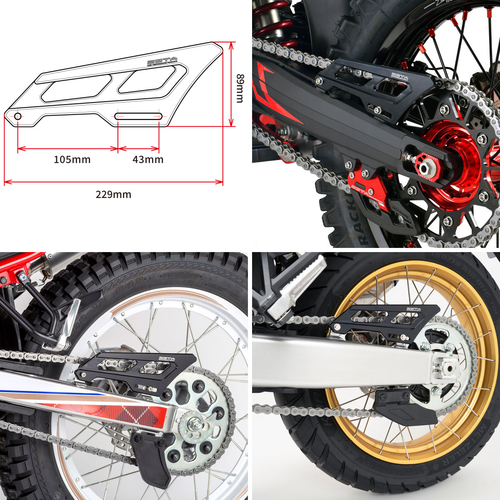 ZE81-2004 ZETA Heel Guard DRZ400S/SM, KLX125/150, XTZ125 Black