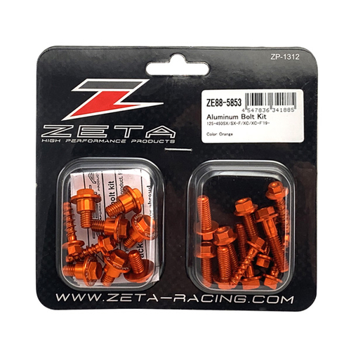 ZE88-5853 ZETA Aluminum Bolt Set for Plastics KTM SX/SXF'19-, EXC/EXCF'20- Orange